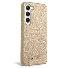 Guess PC|TPU Glitter Flakes Metal Logo Case for Samsung Galaxy S23 Gold cena un informācija | Telefonu vāciņi, maciņi | 220.lv