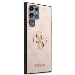 Guess PU 4G Metal Logo Case for Samsung Galaxy S23 Ultra Pink цена и информация | Чехлы для телефонов | 220.lv