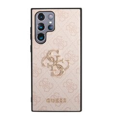 Guess PU 4G Metal Logo Case for Samsung Galaxy S23 Ultra Pink cena un informācija | Telefonu vāciņi, maciņi | 220.lv