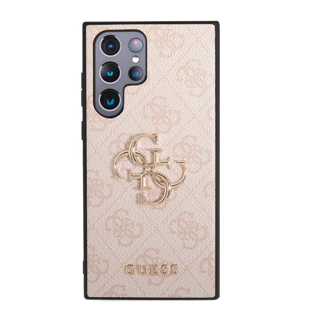 Guess PU 4G Metal Logo Case for Samsung Galaxy S23 Ultra Pink цена | 220.lv