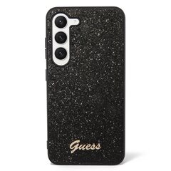 Guess PC|TPU Glitter Flakes Metal Logo Case for Samsung Galaxy S23+ Black cena un informācija | Telefonu vāciņi, maciņi | 220.lv