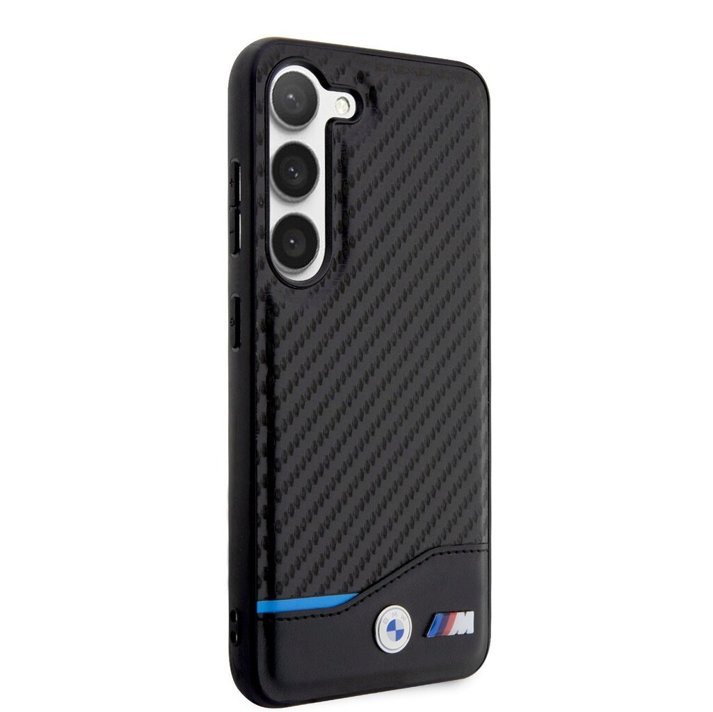 BMW M PU Carbon Blue Line Case for Samsung Galaxy S23 Black cena un informācija | Telefonu vāciņi, maciņi | 220.lv