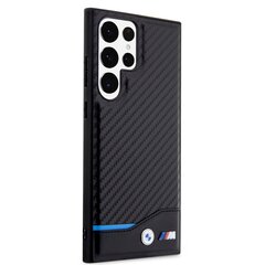 BMW M PU Carbon Blue Line Case for Samsung Galaxy S23 Ultra Black цена и информация | Чехлы для телефонов | 220.lv