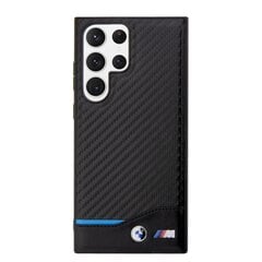 BMW M PU Carbon Blue Line Case for Samsung Galaxy S23 Ultra Black цена и информация | Чехлы для телефонов | 220.lv