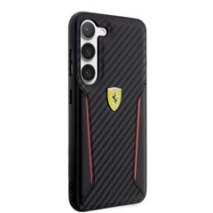 Ferrari PU Carbon Hard Case for Samsung Galaxy S23 Black cena un informācija | Telefonu vāciņi, maciņi | 220.lv