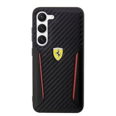 Ferrari PU Carbon Hard Case for Samsung Galaxy S23+ Black цена и информация | Чехлы для телефонов | 220.lv