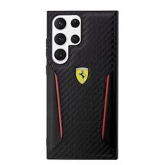 Ferrari PU Carbon Hard Case for Samsung Galaxy S23 Ultra Black цена и информация | Чехлы для телефонов | 220.lv