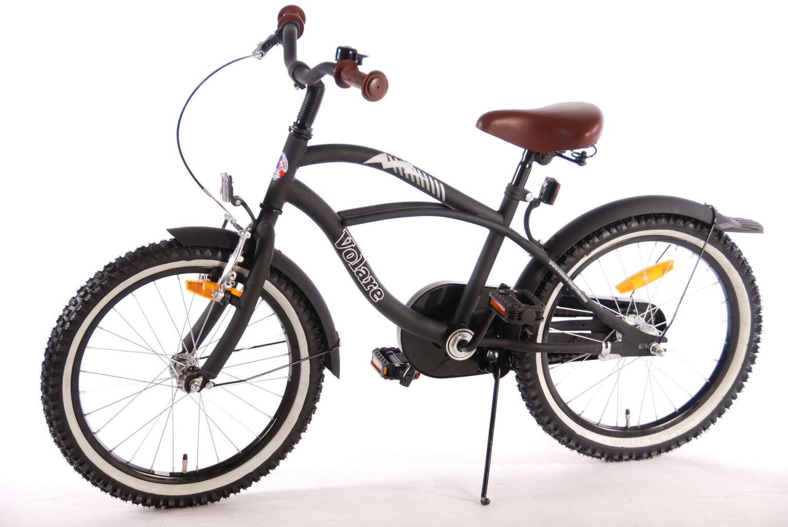 Zēnu velosipēds Volare Black Cruiser 18'' 27 cm, matēts melns cena un informācija | Velosipēdi | 220.lv