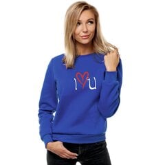 Sieviešu spilgti zils džemperis Love JS/W01-50238-XXL цена и информация | Женские толстовки | 220.lv