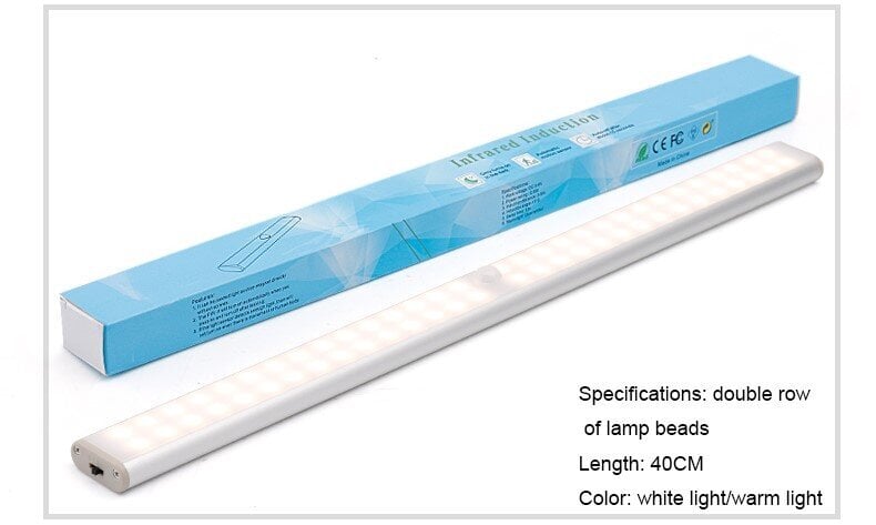 Bezvadu 60 LED gaisma ar kustības sensoru, 2.8W, LIVMAN цена и информация | Iebūvējamās lampas, LED paneļi | 220.lv