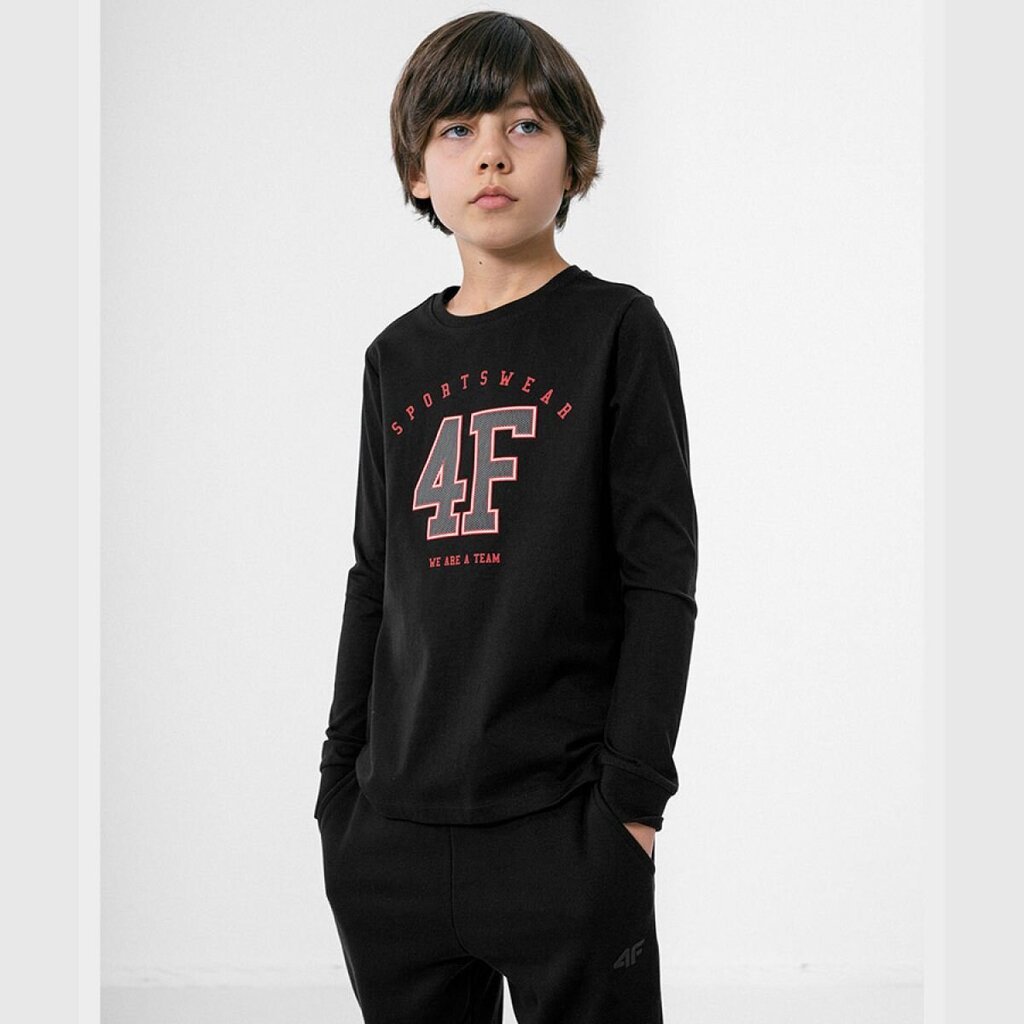 Džemperis zēniem 4F Jr HJZ22-JTSML003 20S, melns cena un informācija | Zēnu jakas, džemperi, žaketes, vestes | 220.lv