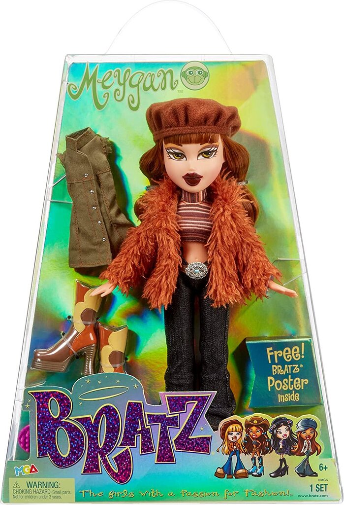 Lelle Bratz Original Fashion Doll - MEYGAN - Divi tērpi, modes aksesuāri, hologrāfiskais iepakojums un plakāts - 28 cm цена и информация | Rotaļlietas meitenēm | 220.lv