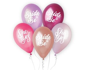Набор воздушных шаров «Bride to Be. She yes», 5 шт, 13"/ 33 см, 1621 цена и информация | Шары | 220.lv