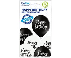 12"/30cm balonu komplekts 6 gab., Happy Birthday. 3716 cena un informācija | Baloni | 220.lv