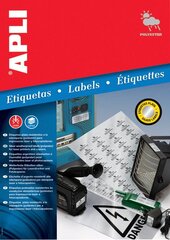 Этикетки для принтера Apli, серебристый, металлик 45,7 x 21,2 мм, A4 цена и информация | Канцелярия | 220.lv