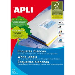 Этикетки для принтера Apli 2418, 100 листов, 99,1 x 34 мм, A4 цена и информация | Канцелярия | 220.lv