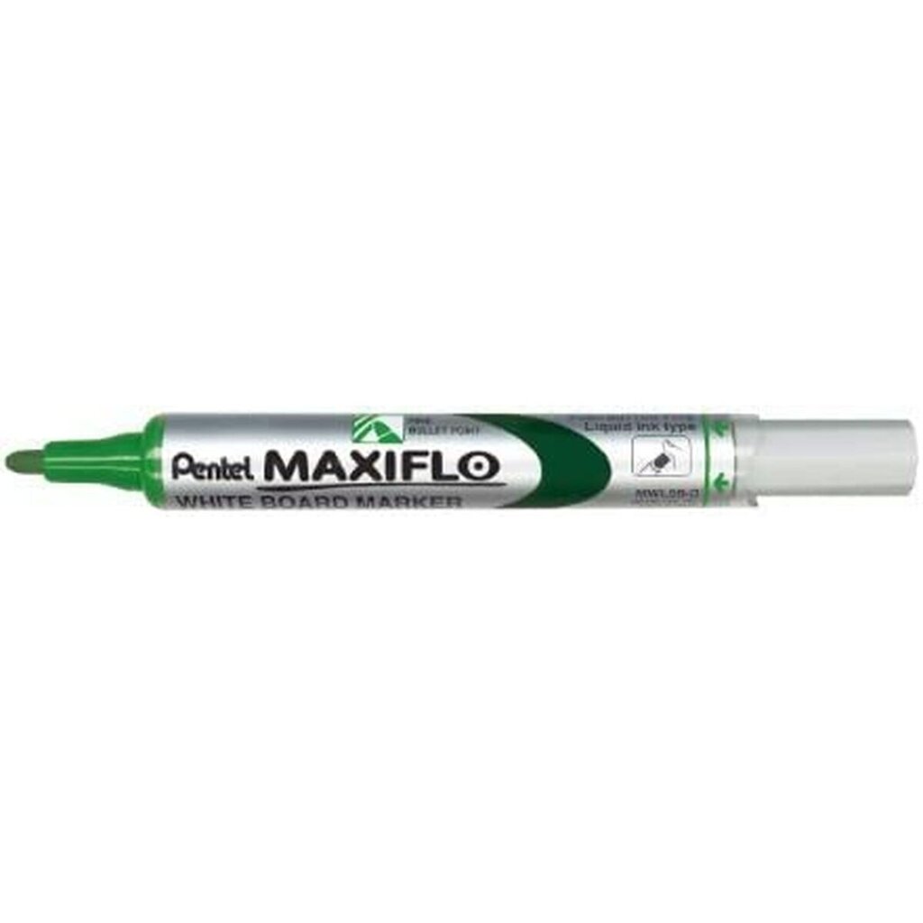 Liquid chalk markers Pentel Maxiflo MWL-5S Zaļš 12 gb. cena un informācija | Modelēšanas un zīmēšanas piederumi | 220.lv