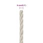 vidaXL darba virve, balta, 8 mm, 50 m, polipropilēns cena un informācija | Dārza instrumenti | 220.lv
