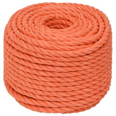 vidaXL darba virve, oranža, 12 mm, 50 m, polipropilēns cena un informācija | Dārza instrumenti | 220.lv