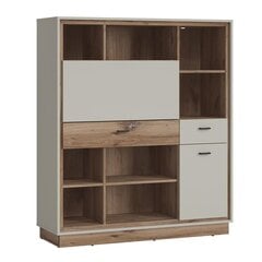 Bookcase RIVERO 124x40xH143cm, with desk цена и информация | Полки | 220.lv