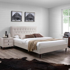 Кровать с матрасом EMILIA HARMONY TOP POCKET (86865) 180x200 см, обивка из мебельного текстиля, цвет: светло-бежевый цена и информация | Кровати | 220.lv