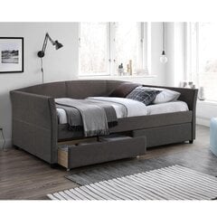 Кровать GENESIS с матрасом HARMONY TOP (86861) 90x200см, с 2-ящиками, обивка из мебельного текстиля, цвет: серый цена и информация | Кровати | 220.lv