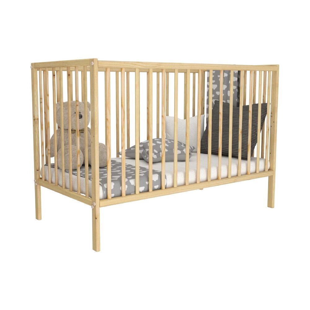 Bērnu gultiņa Bobas Magda, 120x60 cm, brūna cena un informācija | Zīdaiņu gultas | 220.lv