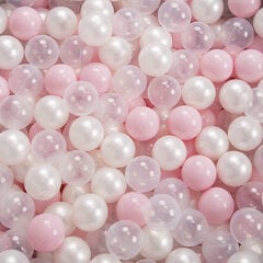 Складной манеж Selonis с 200 шариками, розовый: пудрово-розовый/жемчужный/прозрачный цена и информация | Игрушки для малышей | 220.lv