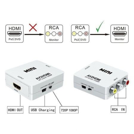 Adapteris video pārveidošanai RCA uz HDMI cena un informācija | Adapteri un USB centrmezgli | 220.lv