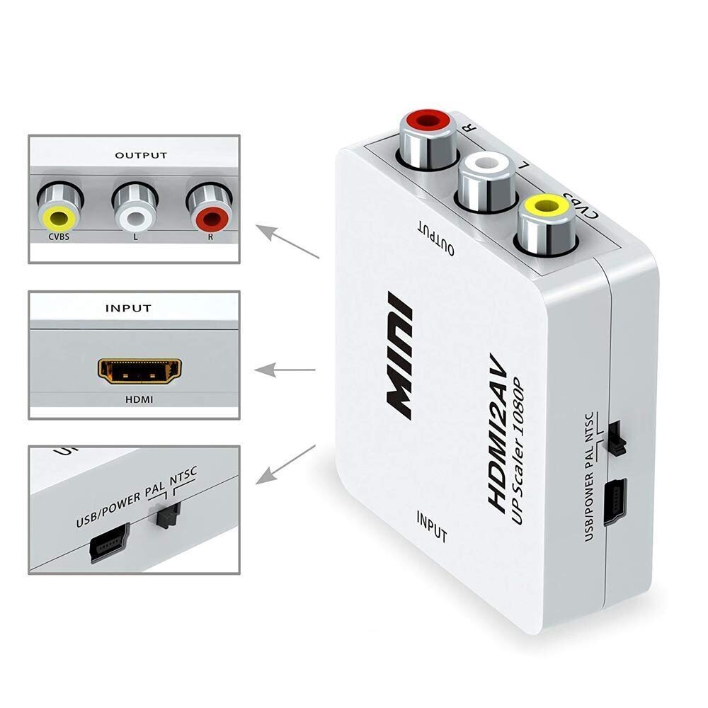 Video pārveidotājs Adapteris HDMI uz AV RCA Converter cena un informācija | Adapteri un USB centrmezgli | 220.lv