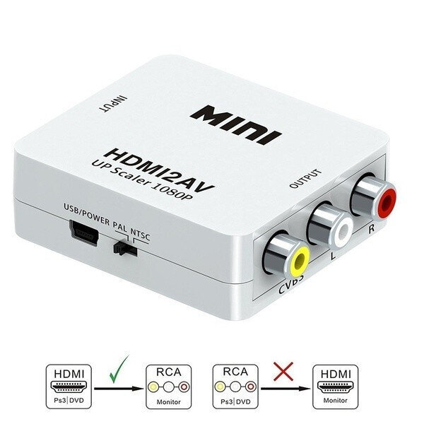 Video pārveidotājs Adapteris HDMI uz AV RCA Converter цена и информация | Adapteri un USB centrmezgli | 220.lv