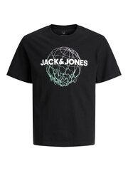 Jack & Jones bērnu t-krekls 12230872*01, melns 5715414353219 cena un informācija | Zēnu krekli | 220.lv