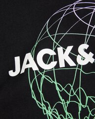 Jack & Jones bērnu t-krekls 12230872*01, melns 5715414353219 cena un informācija | Zēnu krekli | 220.lv