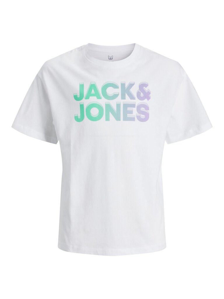 Jack & Jones bērnu t-krekls 12230872*02, balts 5715414353165 cena un informācija | Krekli, bodiji, blūzes meitenēm | 220.lv