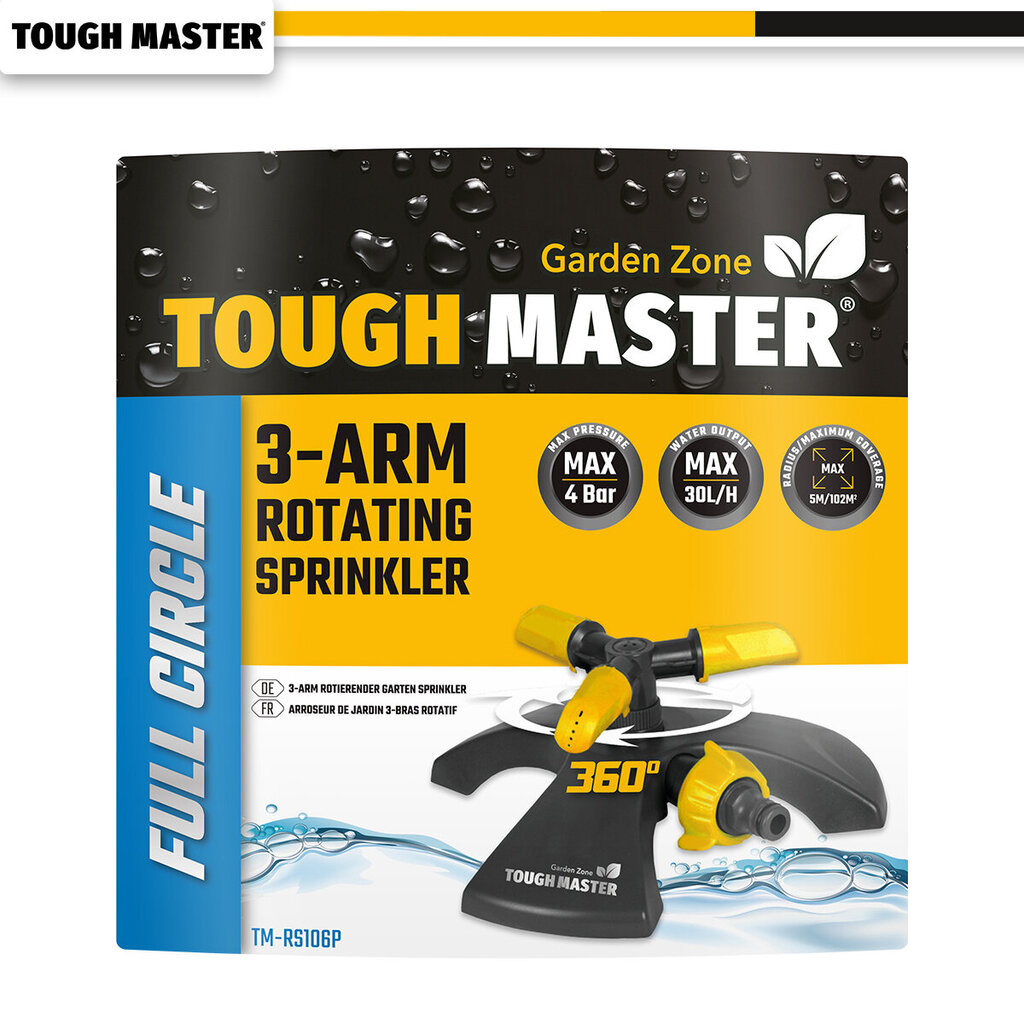 Rotējošs laistītājs, izsmidzinātājs , 360° UK BRAND, TOUGH MASTER® TM-RS106P цена и информация | Laistīšanas sistēmas | 220.lv