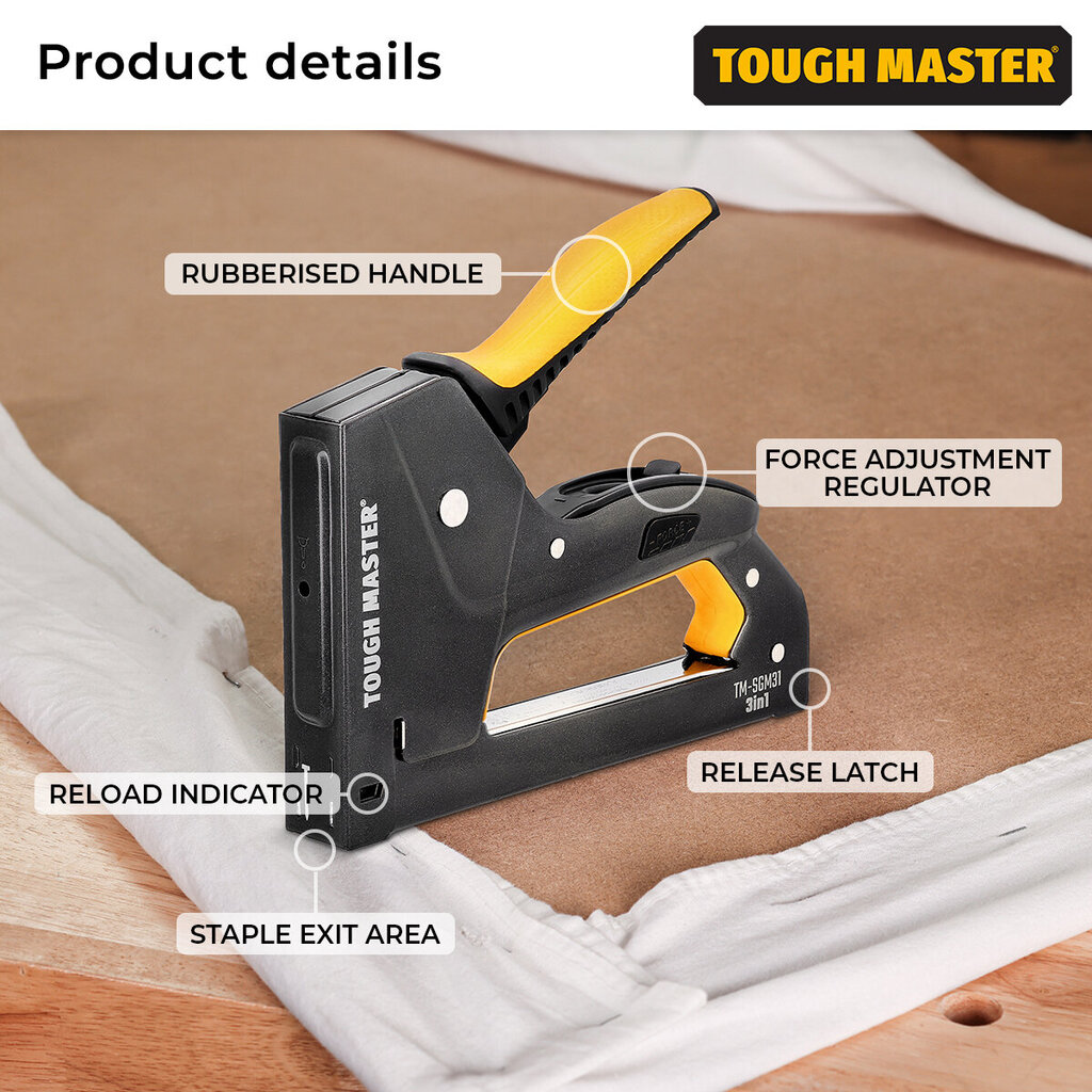 Skavotājs, Regulējams mēbeļu skavotājs 6in1 6–14 mm UK BRAND, TOUGH MASTER® TM-SGM31 cena un informācija | Rokas instrumenti | 220.lv