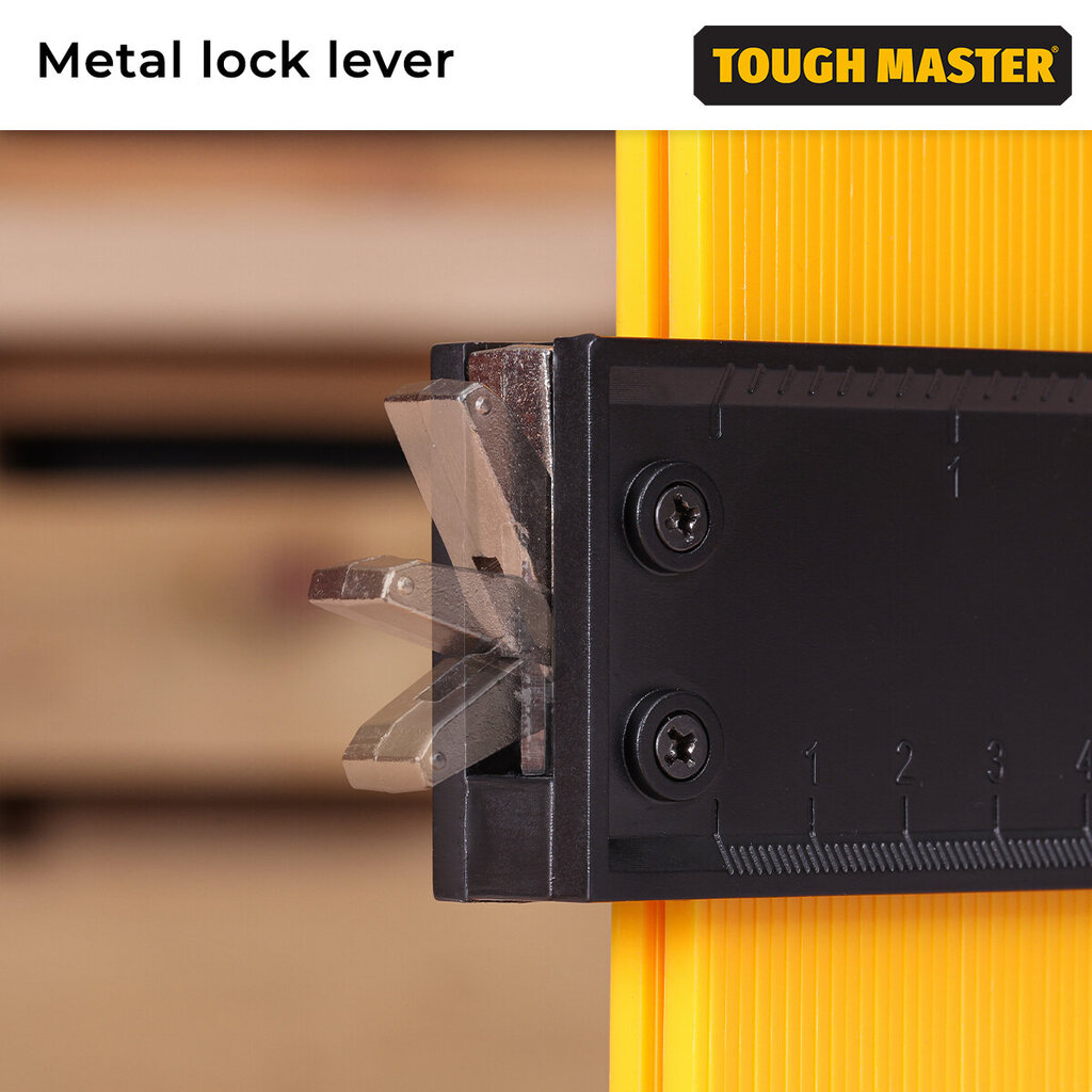 Kontūru mērītājs, trafarets, veidne profiliem, 25,5cm, UK BRAND, TOUGH MASTER® TM-CG25L cena un informācija | Rokas instrumenti | 220.lv