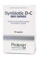 Protexin sinbiotiskās D-C prebiotikas 200 mg, 50 caps. cena un informācija | Vitamīni, uztura bagātinātāji, pretparazītu līdzekļi suņiem | 220.lv