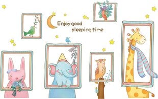 Наклейка на стену с животными Настенный стикер для детской комнаты - 84 х 139см цена и информация | Декоративные наклейки | 220.lv