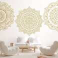 Indijas stila vinila sienas uzlīme ar zeltainu ziedu dizainu — 4 gab