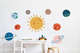 Наклейки на стену Солнечная система Стикеры Солнце и планеты Декор детской комнаты - 9 шт. цена и информация | Декоративные наклейки | 220.lv