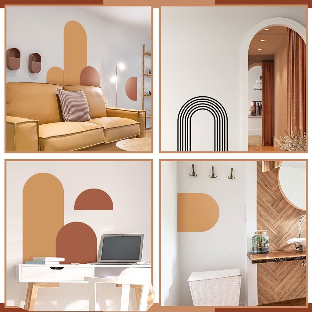 Vinila sienas uzlīmes Arch Minimalism Home Decor - 5 gab. cena un informācija | Dekoratīvās uzlīmes | 220.lv