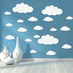 Виниловые наклейки на стену Большие белые облака Стикеры для детской комнаты - 31 шт. цена и информация | Декоративные наклейки | 220.lv