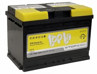 Аккумулятор Topla EFB Stop&Go TSG70 12V 70Ач R 760EN цена и информация | Аккумуляторы | 220.lv