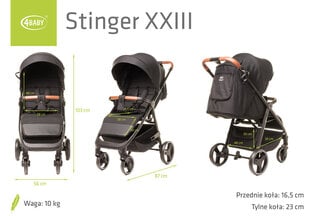 Коляска детская STINGER - XXIII, черный цена и информация | Коляски | 220.lv