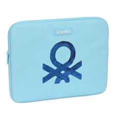 Klēpjdatora soma Benetton Sequins, zila (34 x 25 x 2 cm) cena un informācija | Somas, maciņi | 220.lv