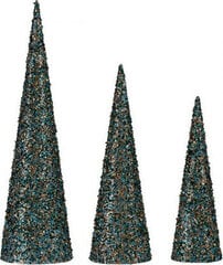 Krist+ Dekors Ziemassvētki Konusi Mirdzumi 3 Daudzums Zils Bronza (16,5 x 60 x 16,5 cm) cena un informācija | Ziemassvētku dekorācijas | 220.lv