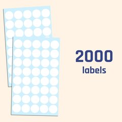 Виниловые наклейки белые круги - 2000 шт. (2 см) цена и информация | Декоративные наклейки | 220.lv