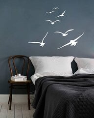 Vinila sienas uzlīmes White Flying Birds - 123 x 89 cm цена и информация | Декоративные наклейки | 220.lv