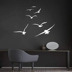 Vinila sienas uzlīmes White Flying Birds - 123 x 89 cm cena un informācija | Dekoratīvās uzlīmes | 220.lv